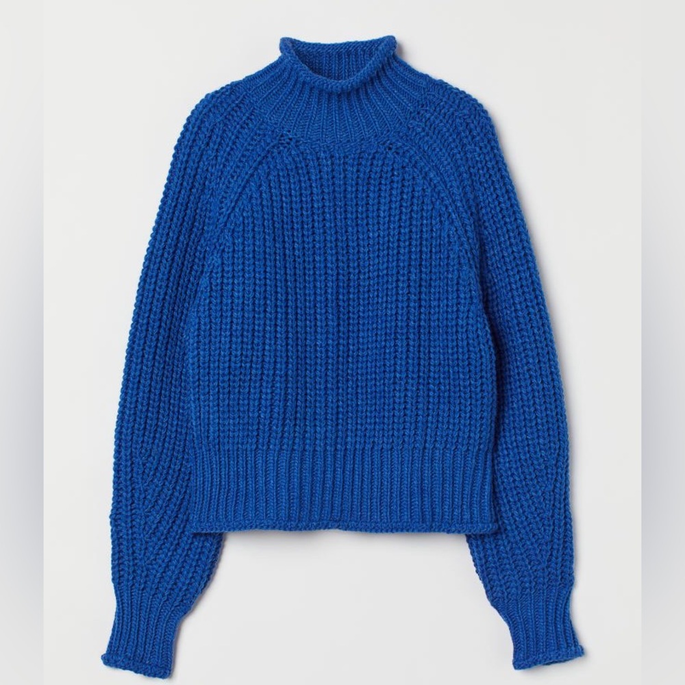 Brand New H&M Knit Sweater in Bright Blue - Sold Out Online!